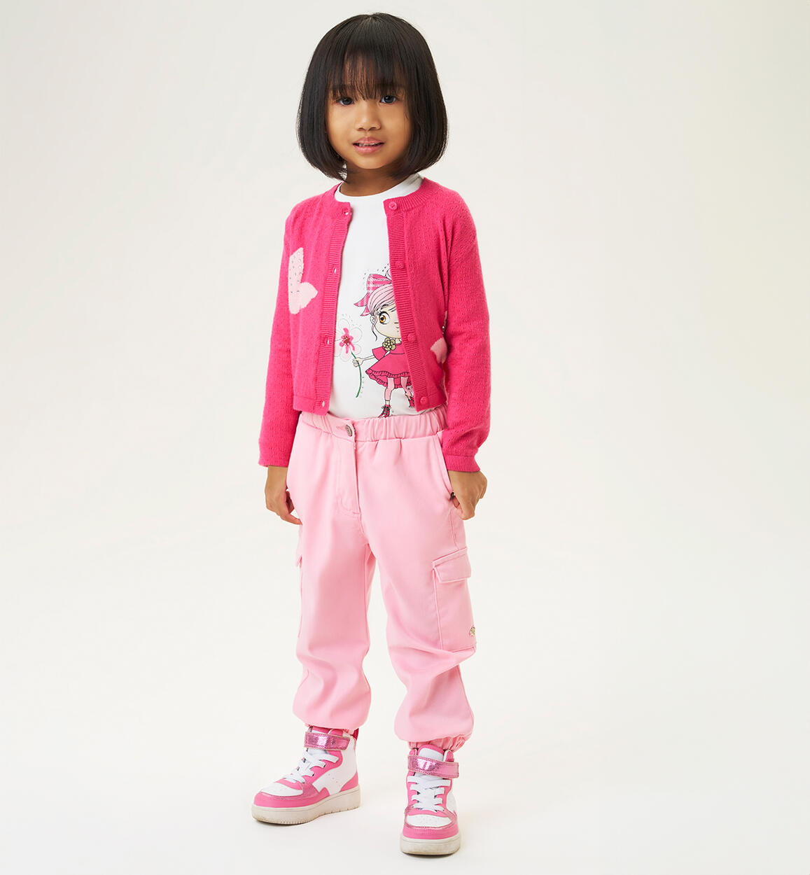 Pantaloni bambina elasticizzati ROSA Sarabanda