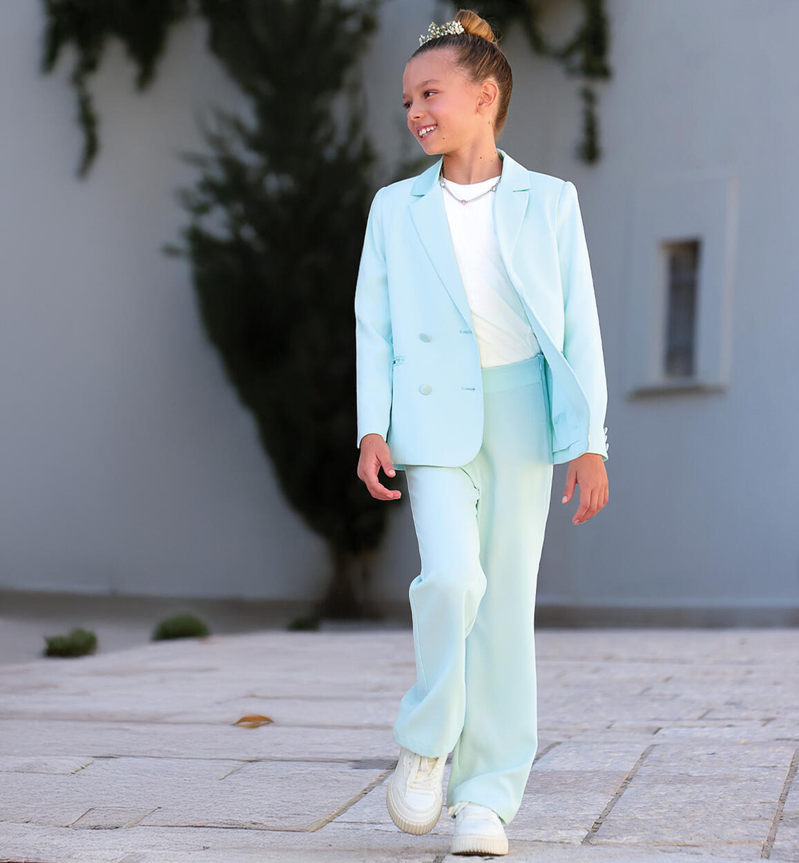 Pantaloni bambina eleganti VERDE Sarabanda