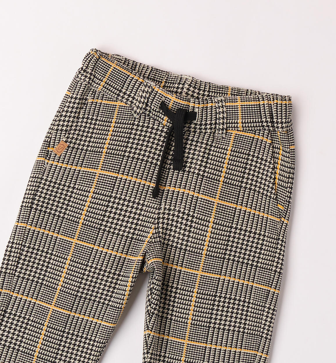 Pantaloni bambino 100% cotone ECRU'-NERO-6AVB - 1220A04500