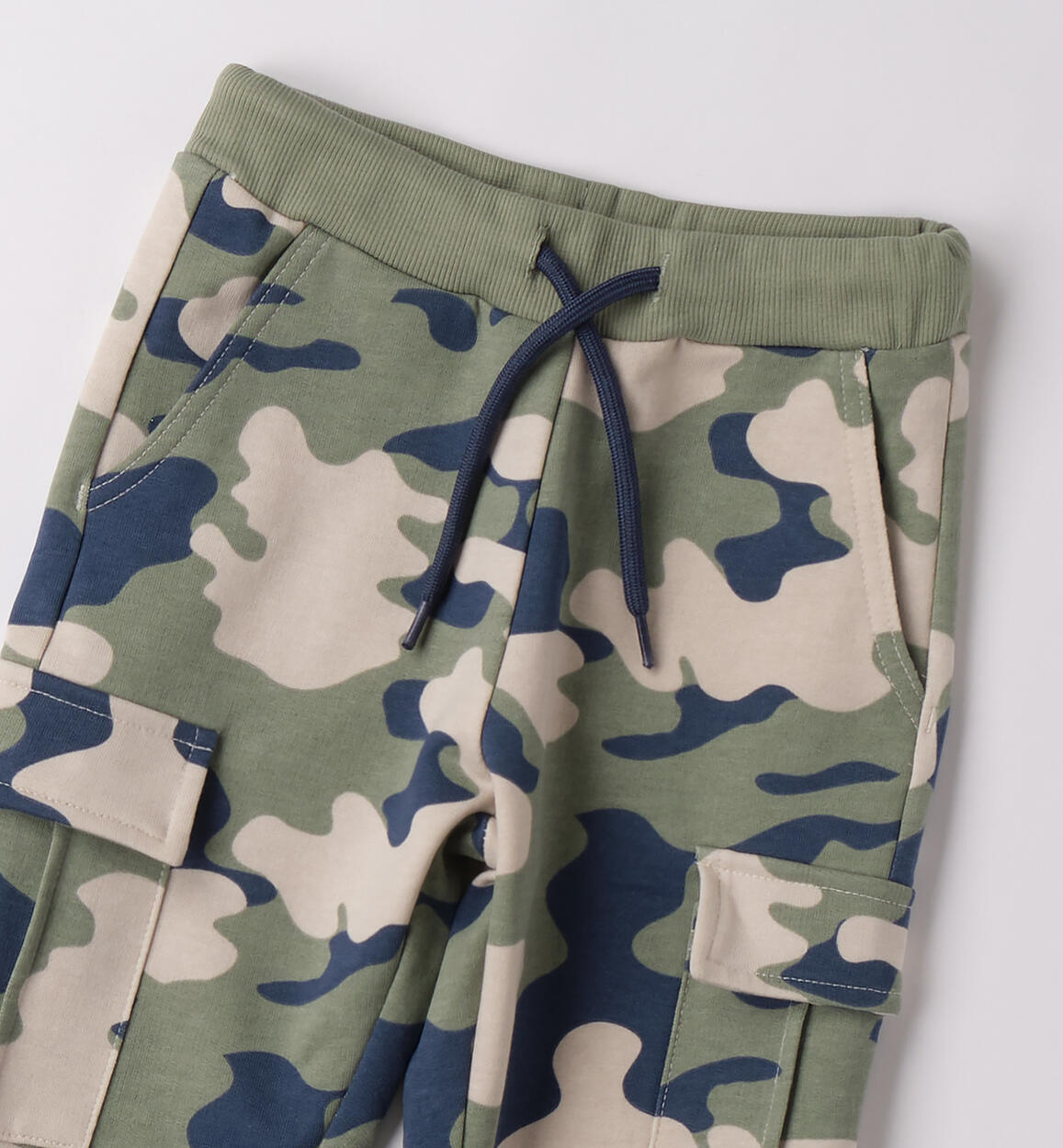 Pantaloni bambino 100% cotone PANNA-VERDE-6BSX - 1220F04100