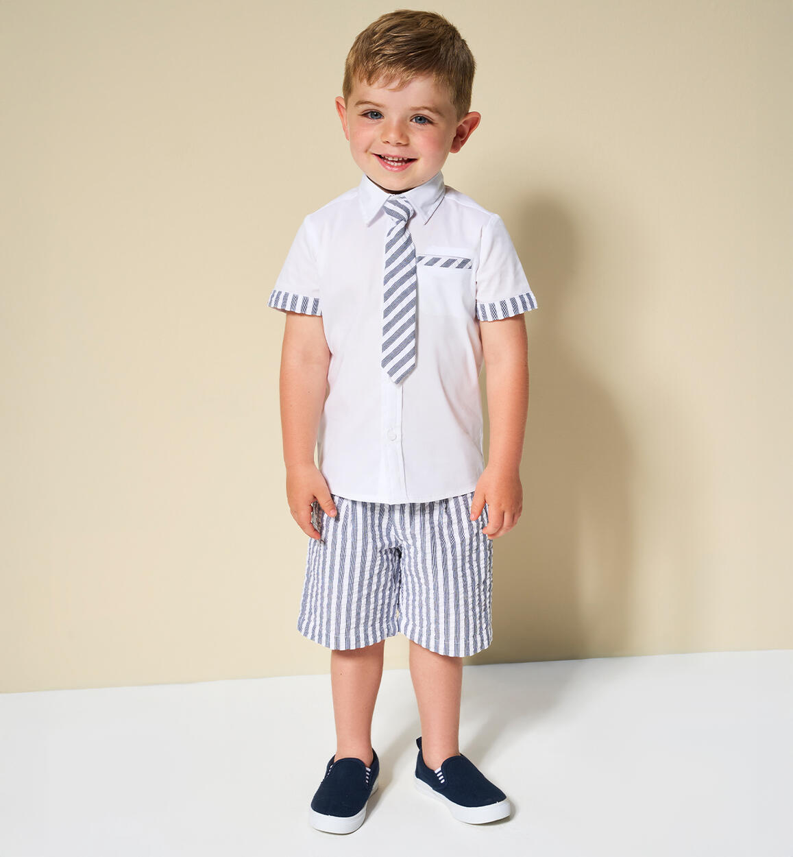 Pantaloni bambino a righe BLU Sarabanda