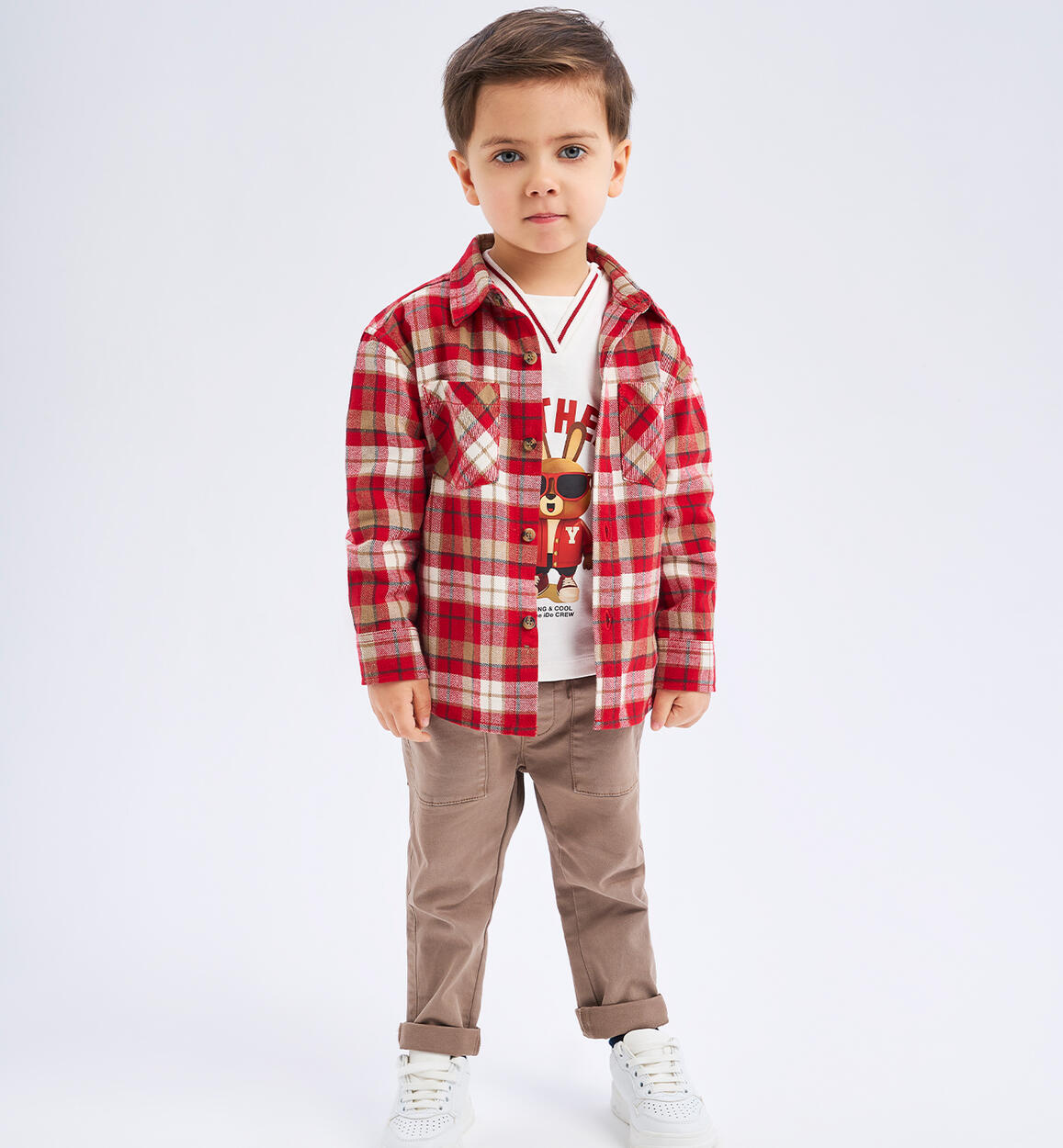 Pantaloni bambino con risvolto BEIGE iDO