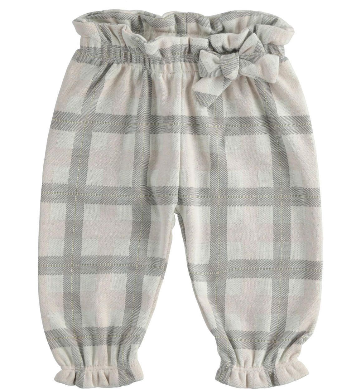 Check patterned girl trousers from 1 to 24 months iDO PINK iDO