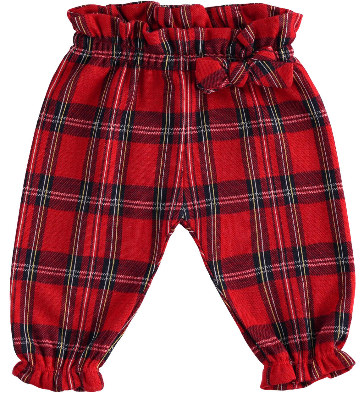 Check patterned girl trousers from 1 to 24 months iDO RED iDO