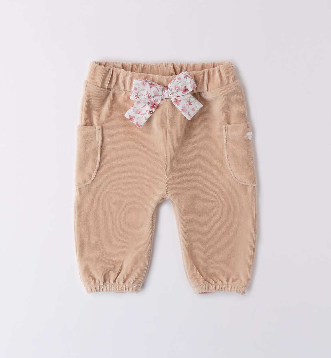 Pantaloni bimba tasche laterali BEIGE Minibanda