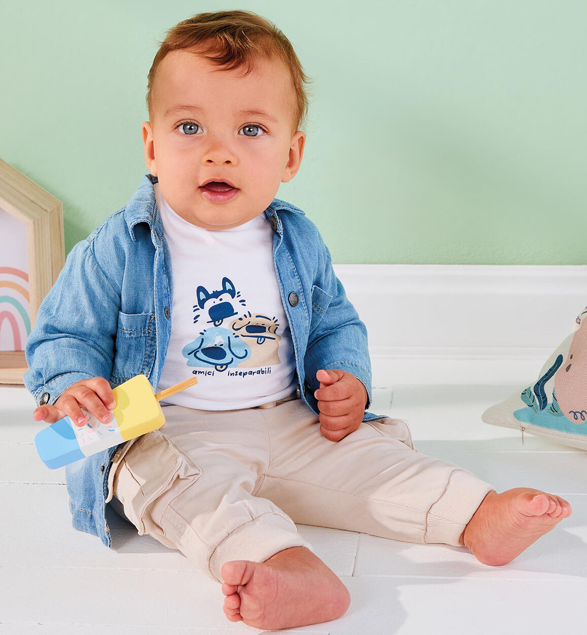 Pantaloni bimbo neonato BEIGE iDO