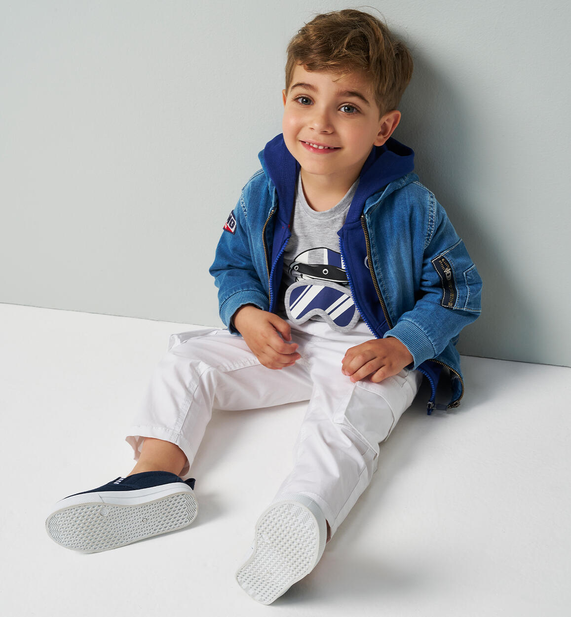 Pantaloni cargo bambino BIANCO iDO