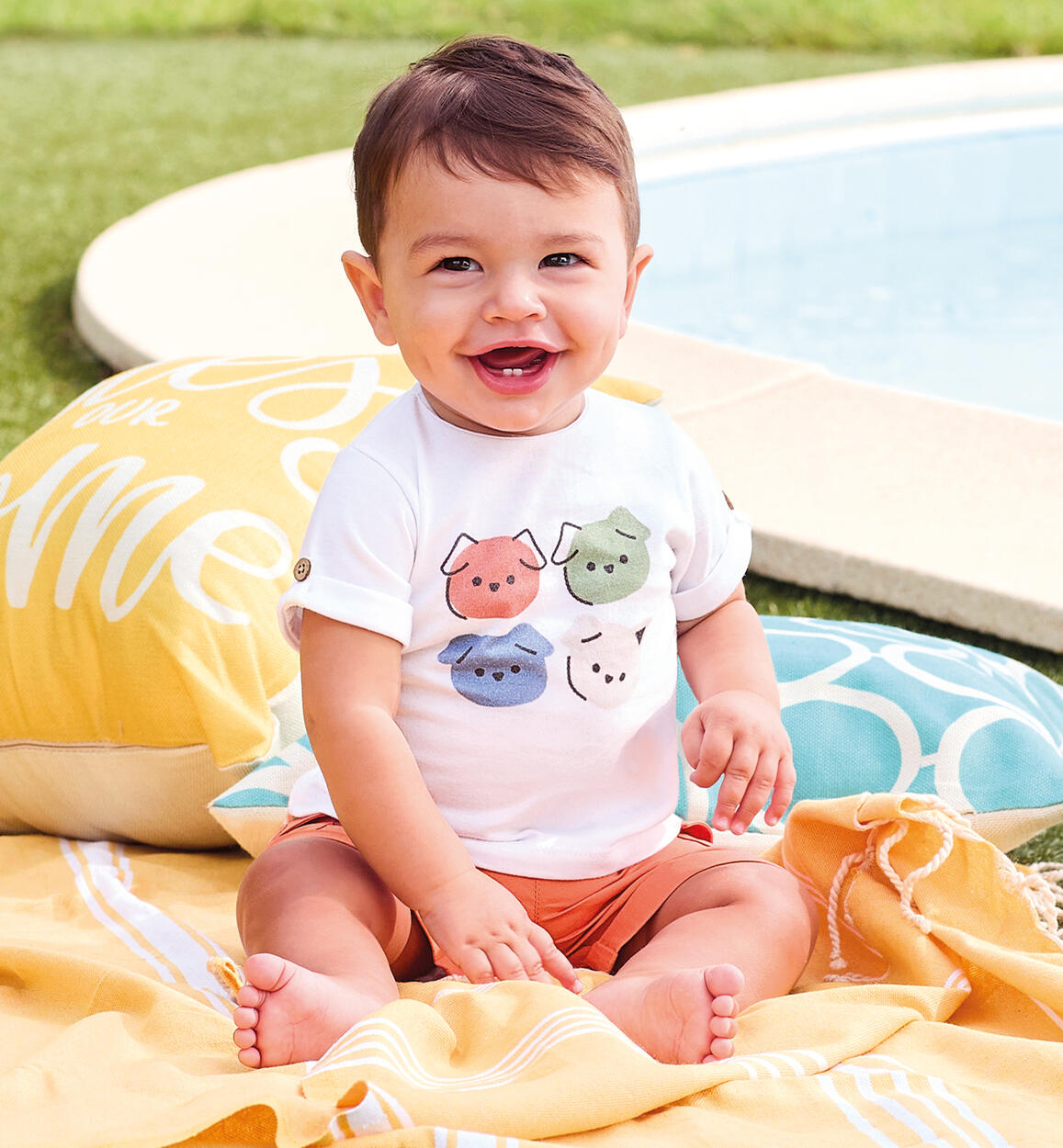 Pantaloni corti neonato MARRONE Minibanda