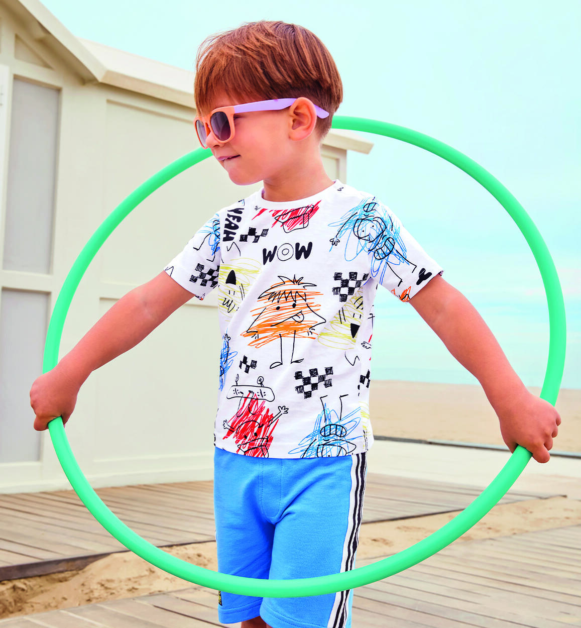 Pantaloni corti per bambino BLU iDO