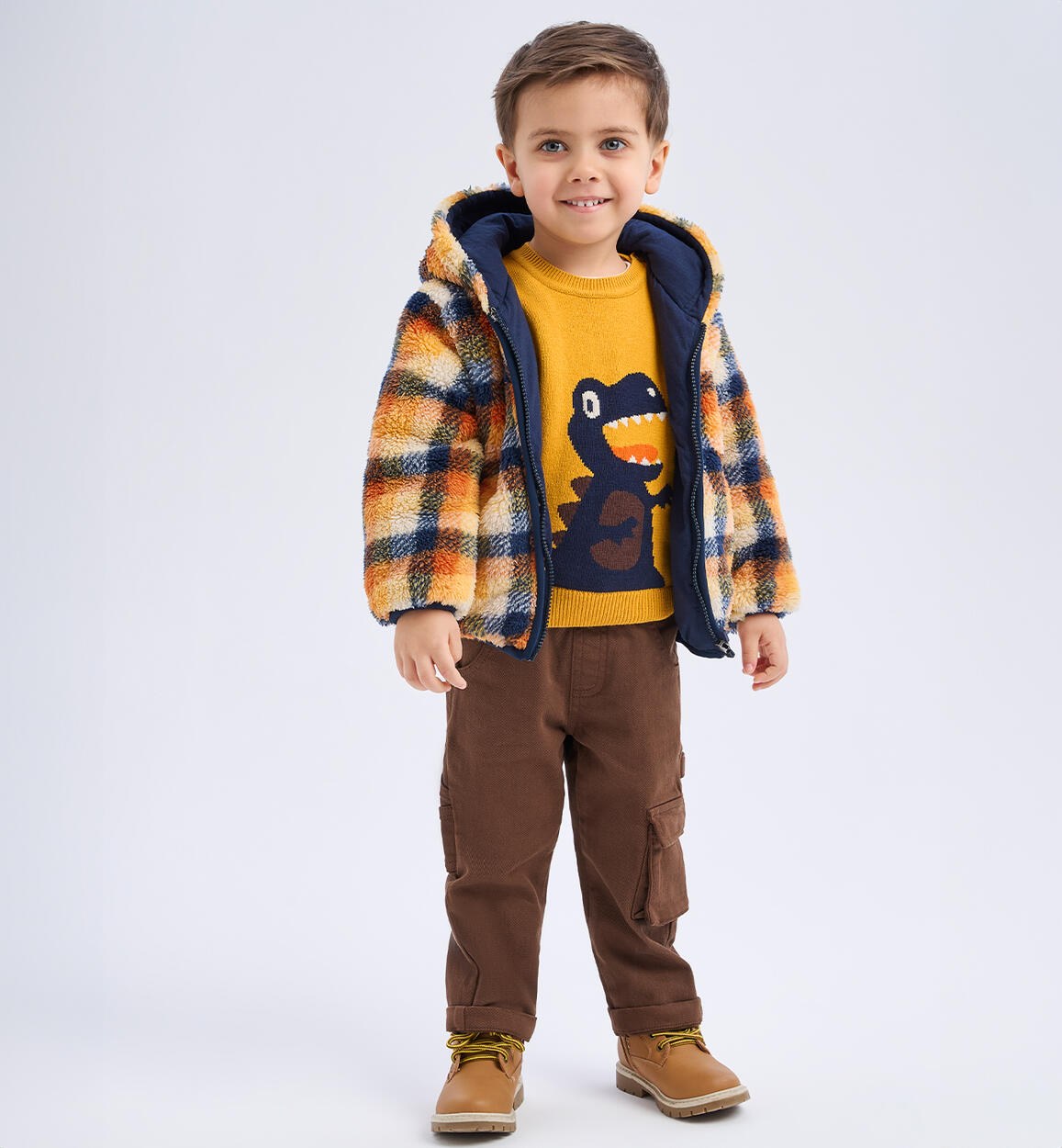 Pantaloni cotone bambino MARRONE iDO