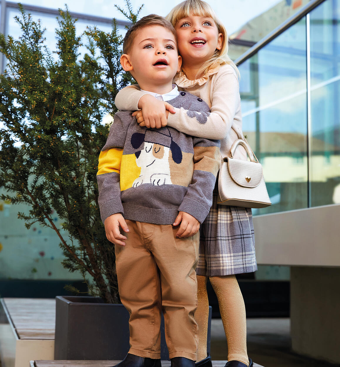 Pantaloni cotone per bambino BEIGE iDO