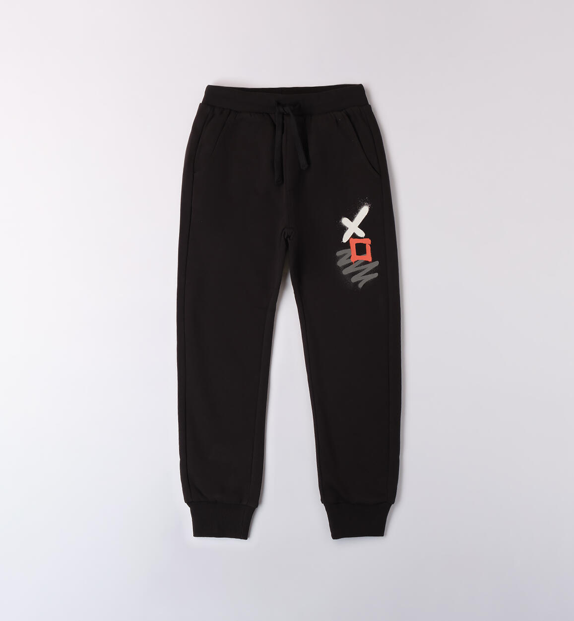 Pantaloni cotone ragazzo NERO iDO
