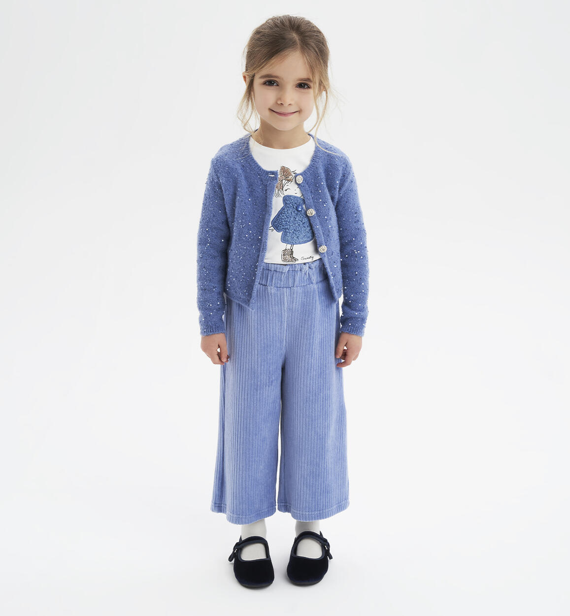 iDO cropped trousers for girls aged 9 months to 8 years BLUE iDO