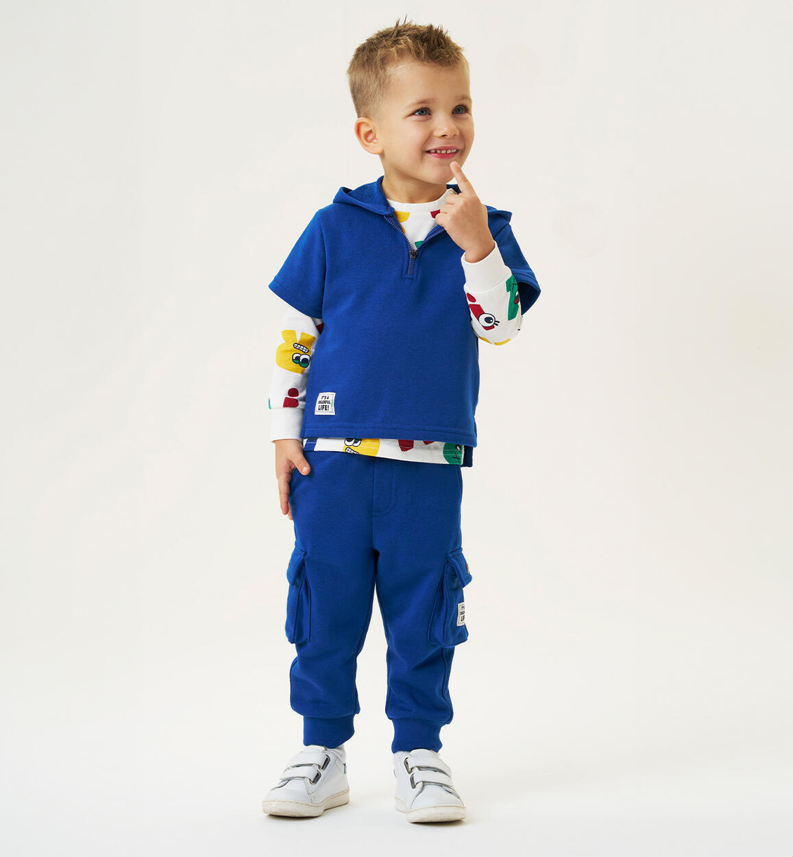 Pantaloni felpa bambino BLU iDO