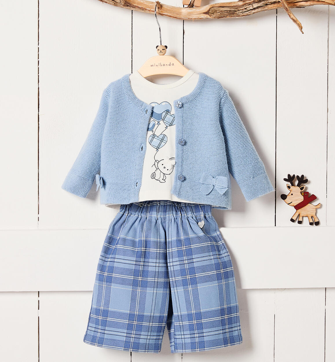 Pantaloni larghi bimba AZZURRO Minibanda