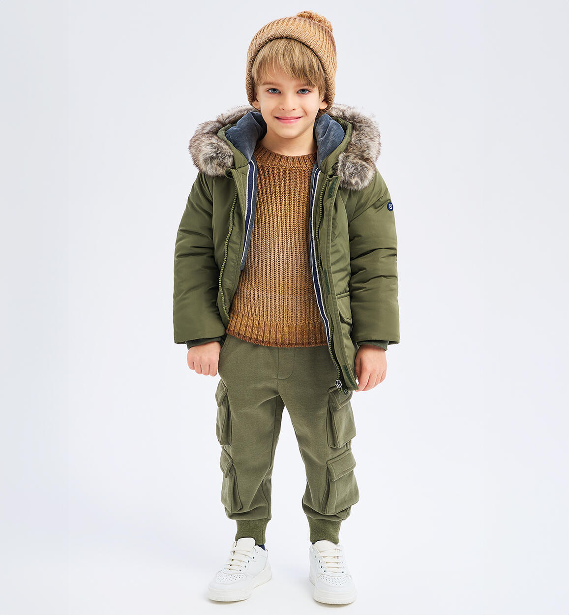 Pantaloni multitasche bambino VERDE Sarabanda