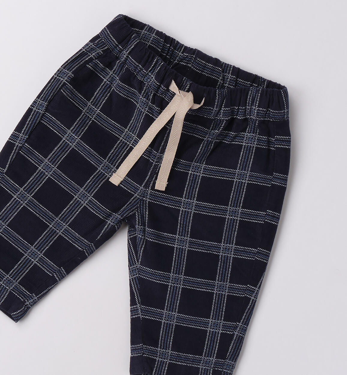 Pantaloni neonato a quadri NAVY-AZZURRO-6BSF - 0224F06800