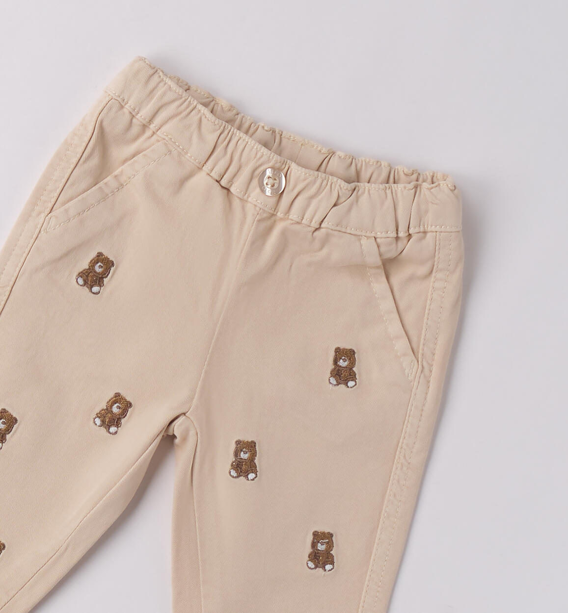 Pantaloni neonato con orsetti ECRU'-0164 - 0224F07000