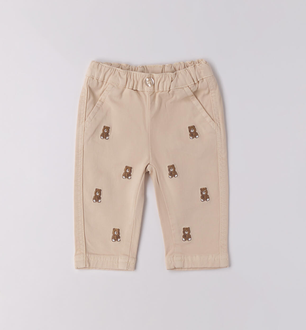 Pantaloni neonato con orsetti ECRU'-0164 - 0224F07000