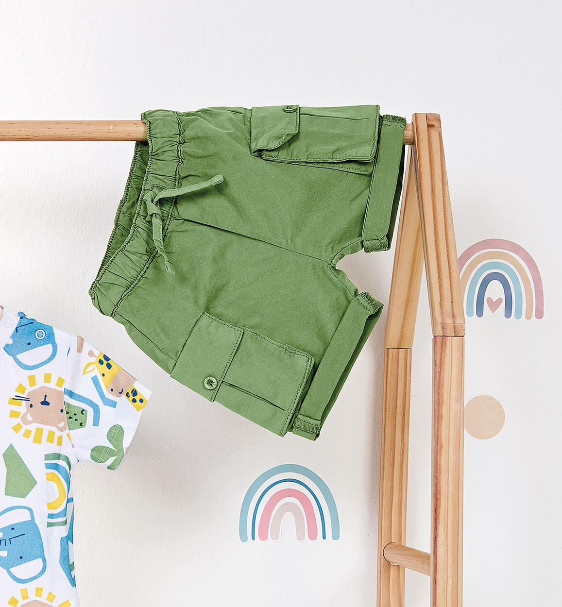 Pantaloni neonato corti VERDE iDO