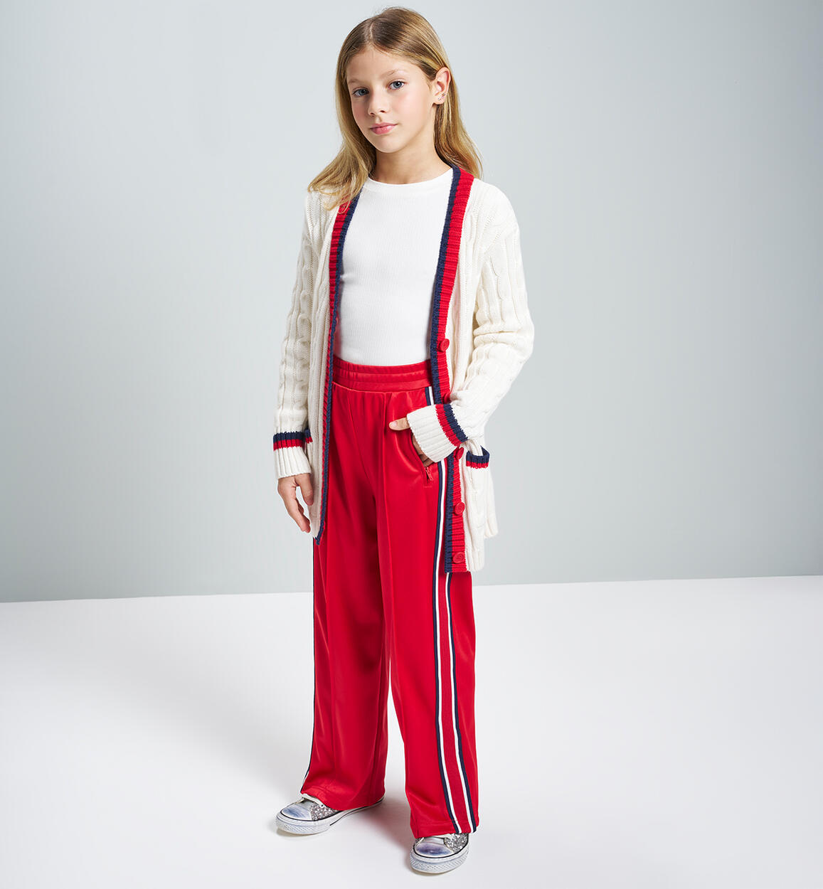 Pantaloni per ragazza larghi ROSSO iDO