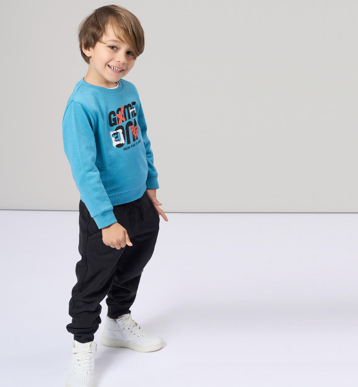 Pantaloni tuta per bambino NERO iDO