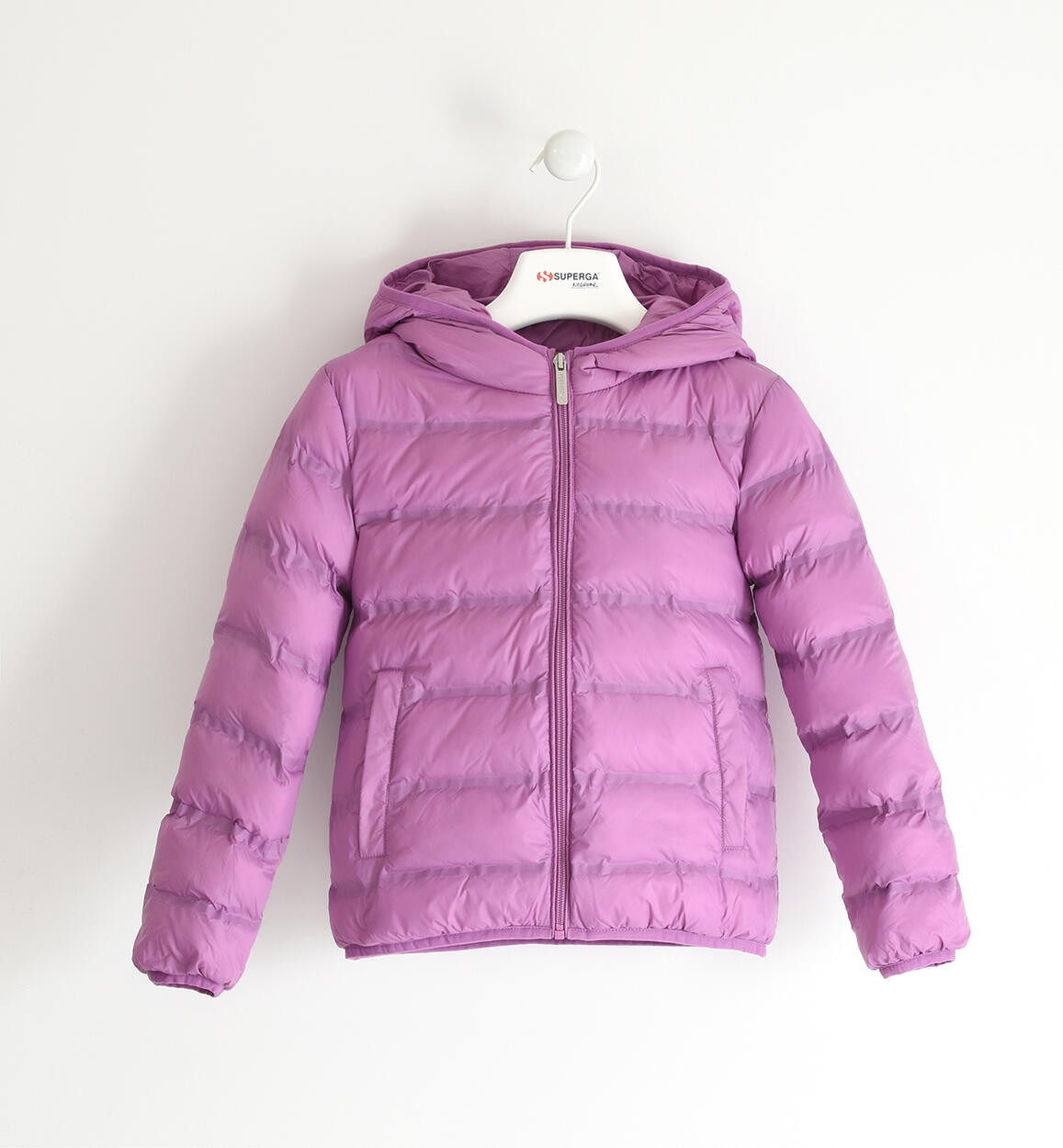 Superga hooded puffer jacket for girls aged 3 to 14 PINK SUPERGA