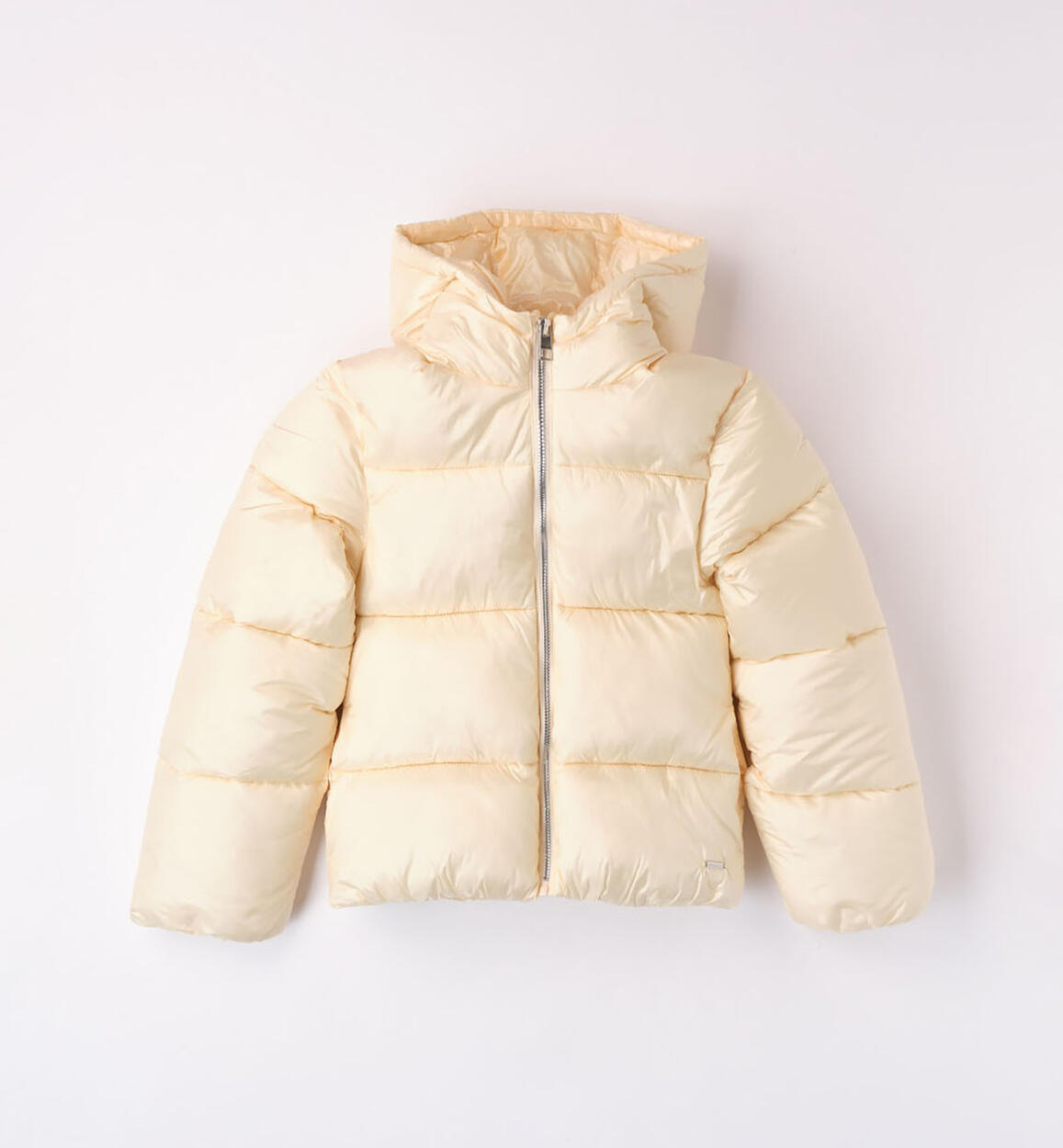 Sarabanda hooded down jacket for girls from 8 to 16 years BEIGE Sarabanda