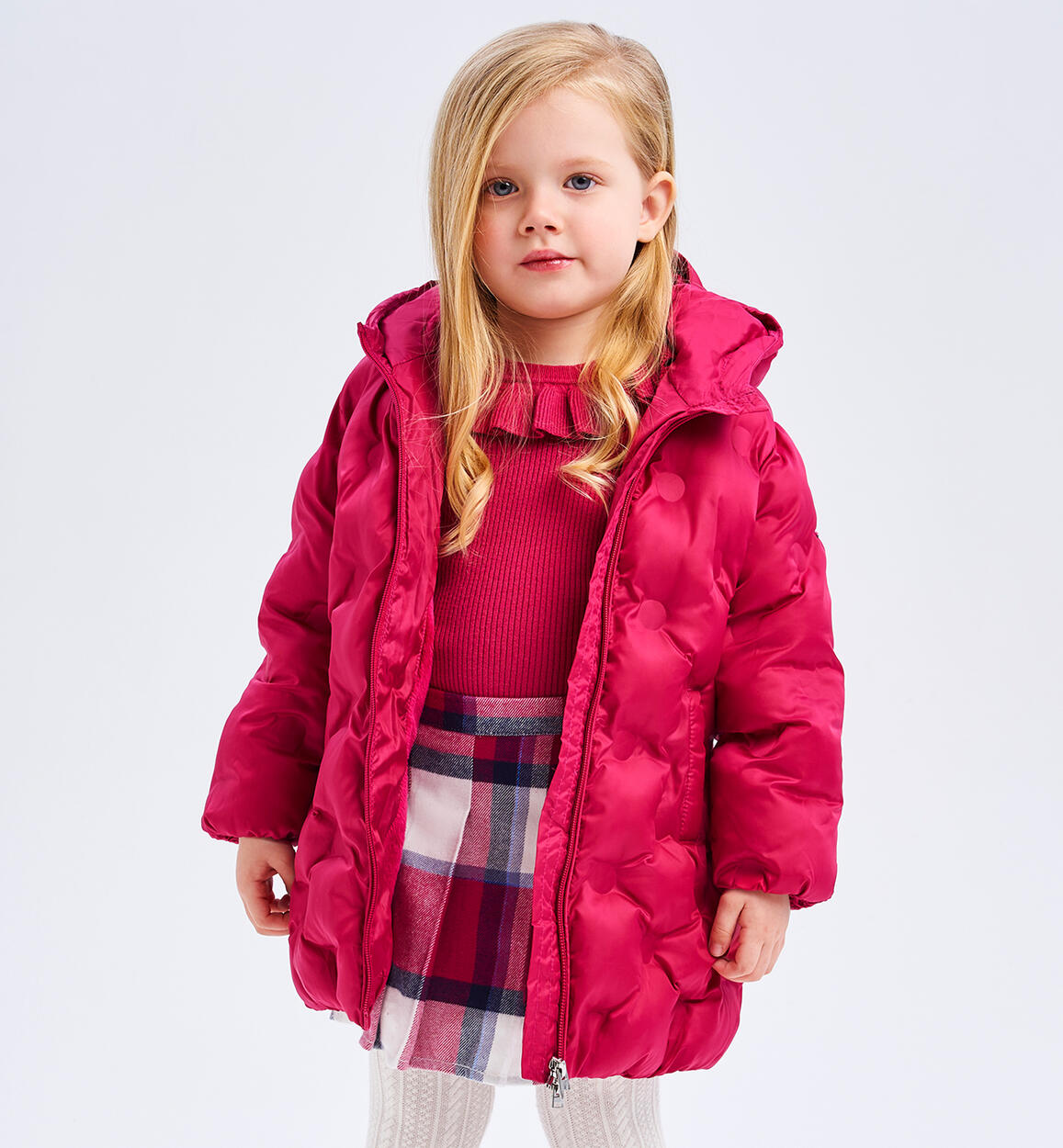 Piumino lungo bambina ROSSO iDO