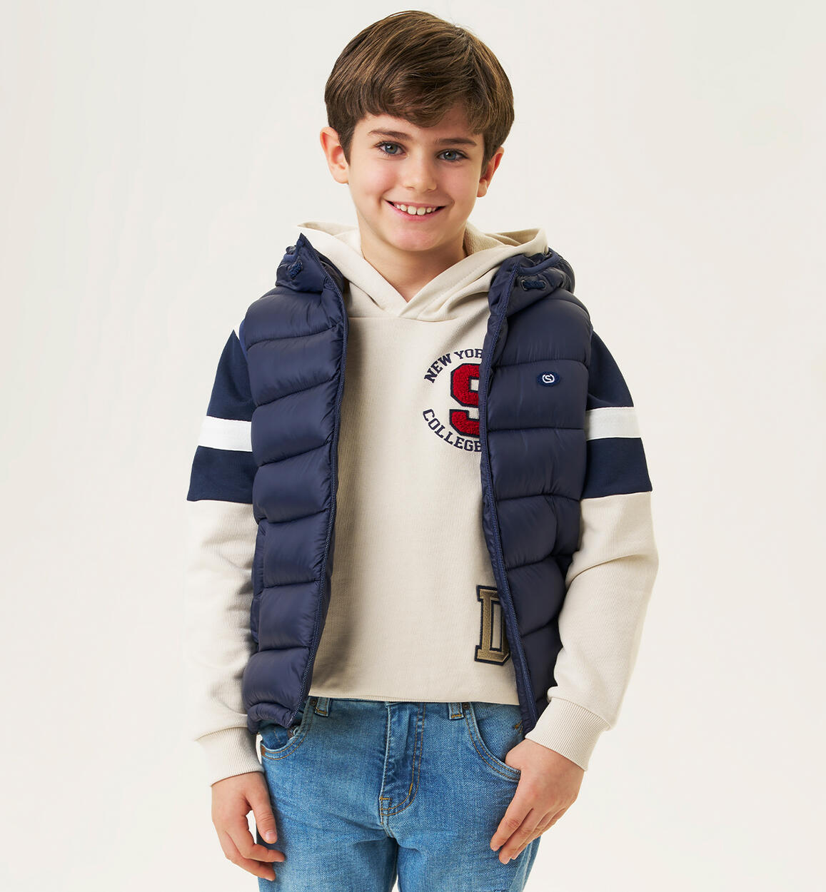 Piumino smanicato ragazzo BLU Sarabanda