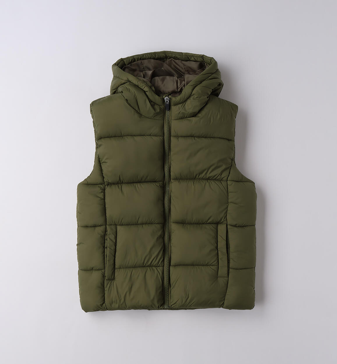 Piumino smanicato ragazzo VERDE iDO