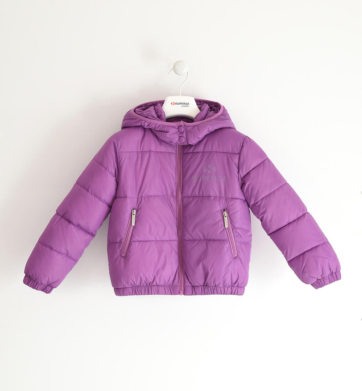 Superga puffer jacket for girls aged 3 to 14 PINK SUPERGA
