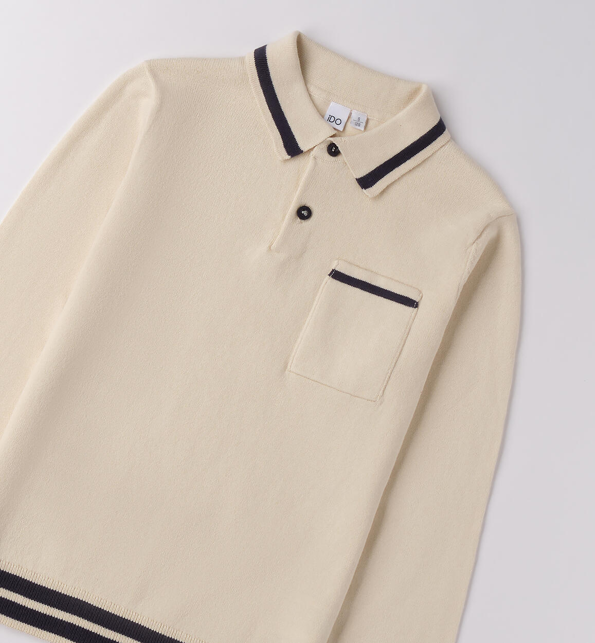 Polo bambino manica lunga ECRU-0124 - 2124F39400