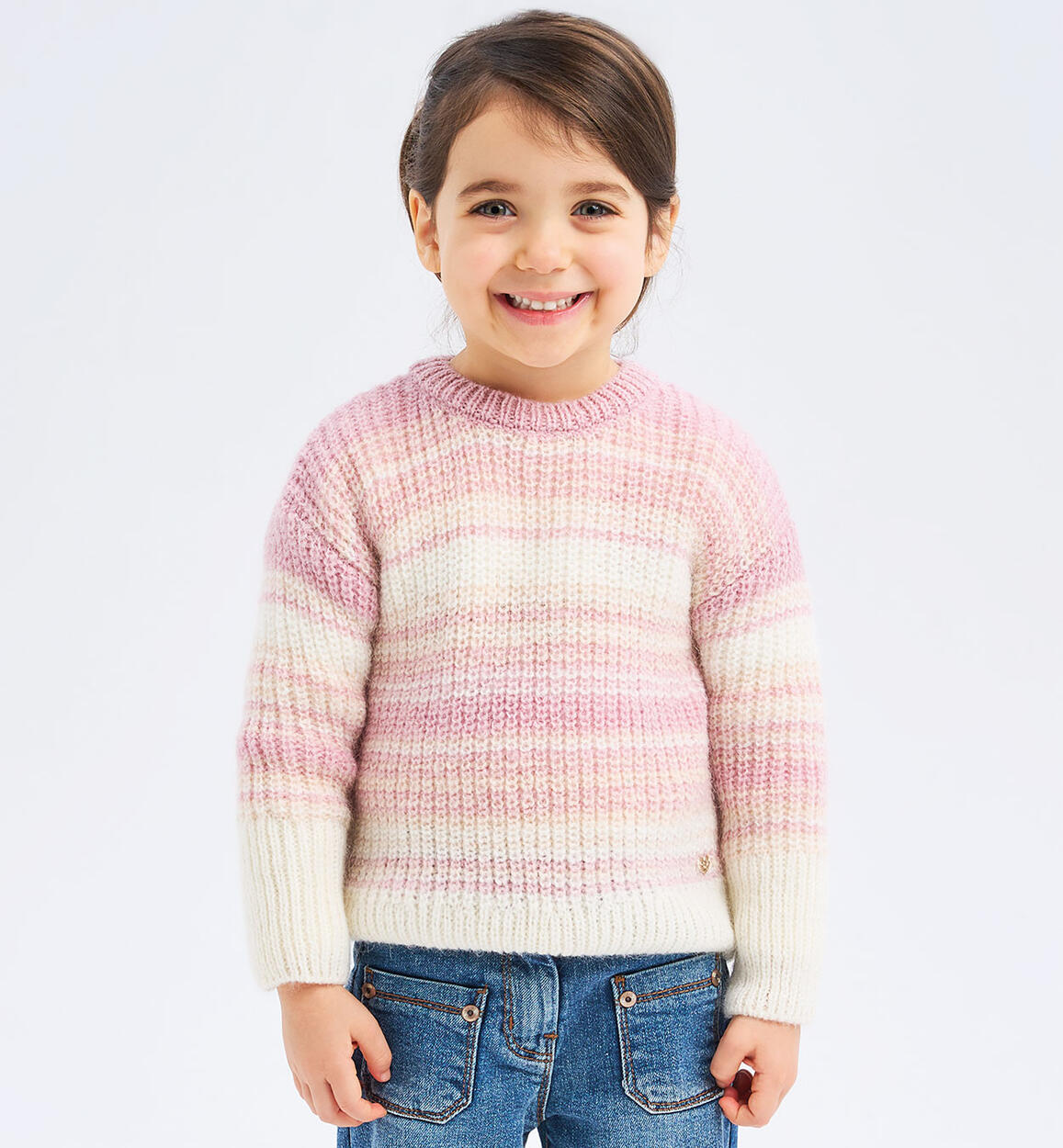 Pullover bambina a righe VIOLA Sarabanda
