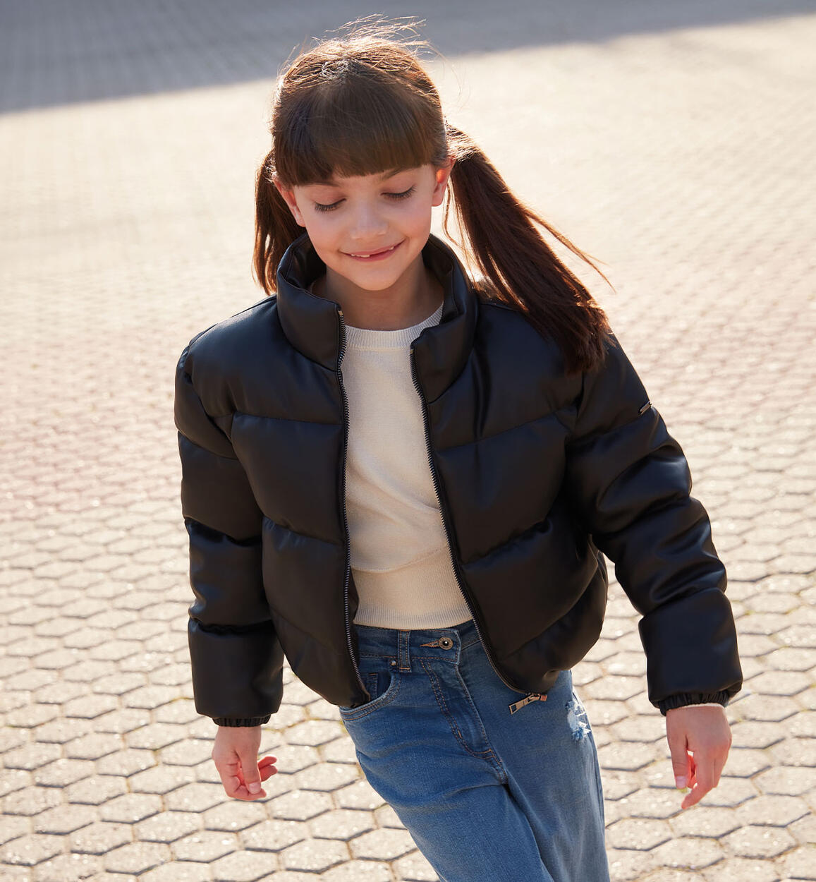 iDO pullover with puff sleeves for girls from 8 to 16 years BEIGE iDO