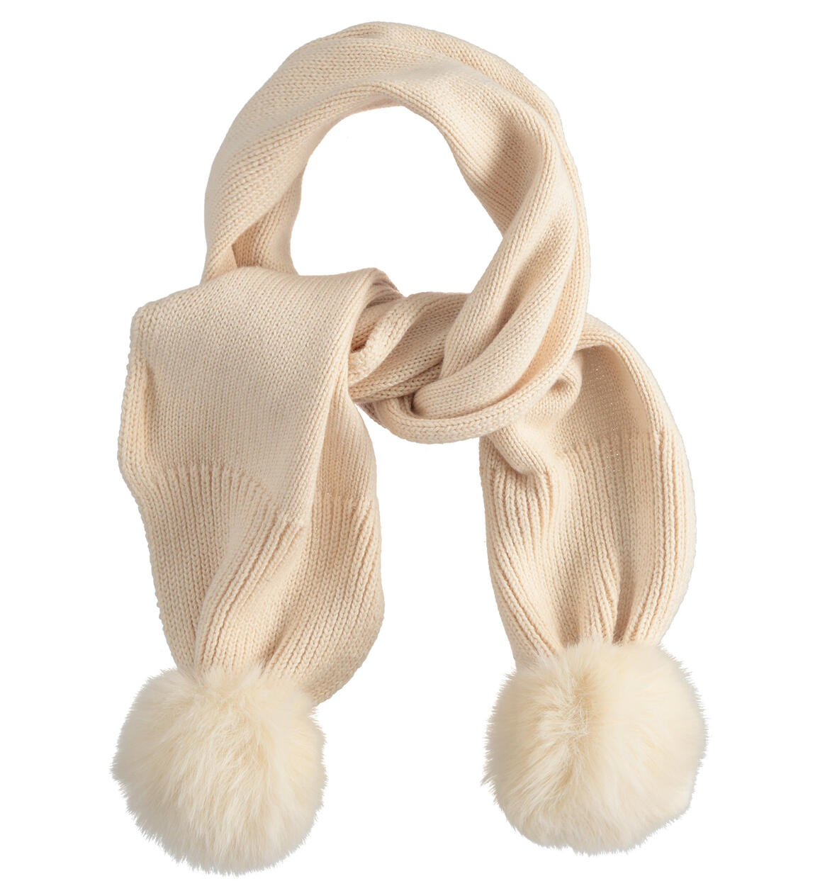 Little girls scarf with pom pon for girl from 9 months to 8 years iDO CREAM iDO