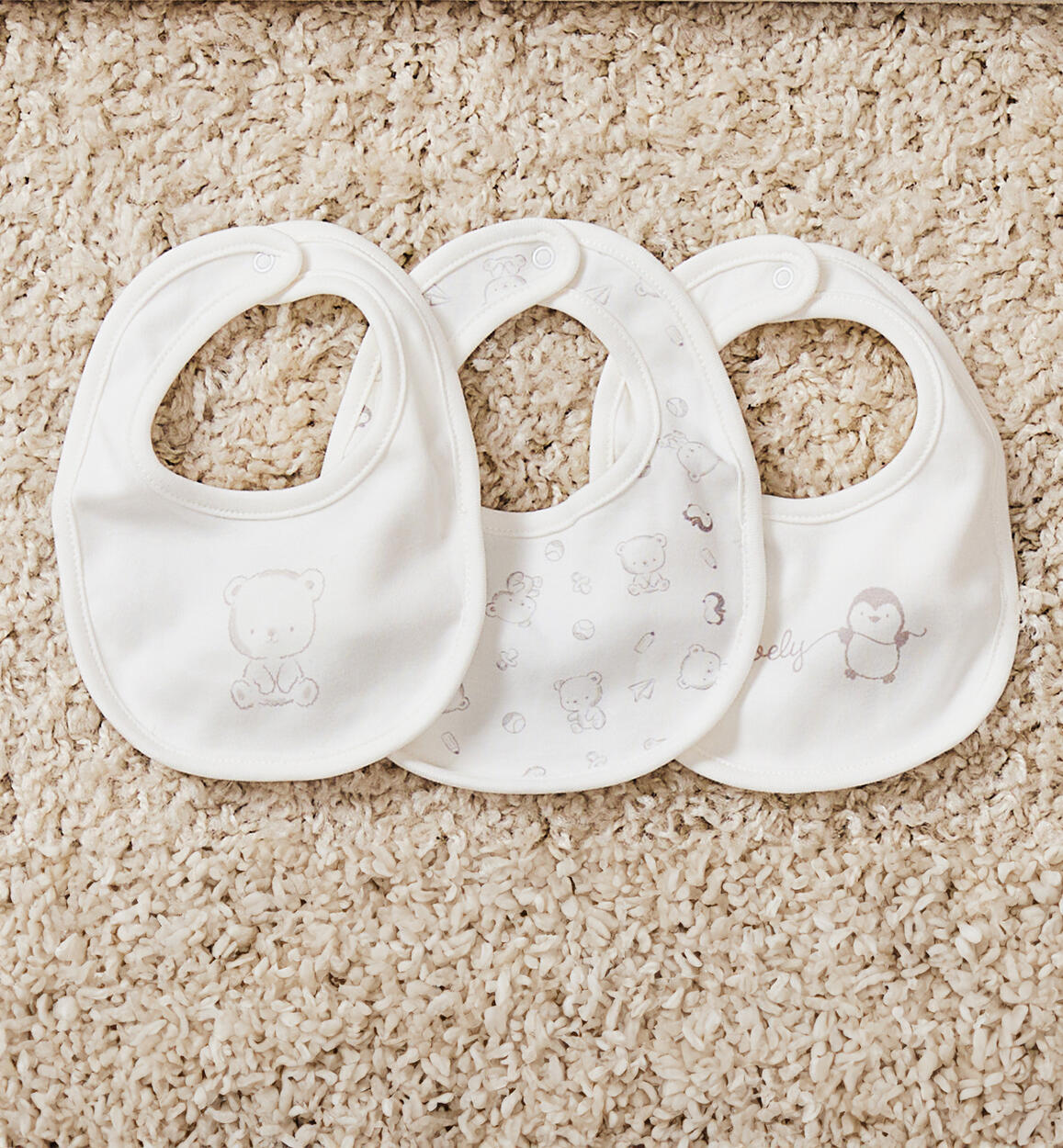 Set Bavette neonato PANNA iDO