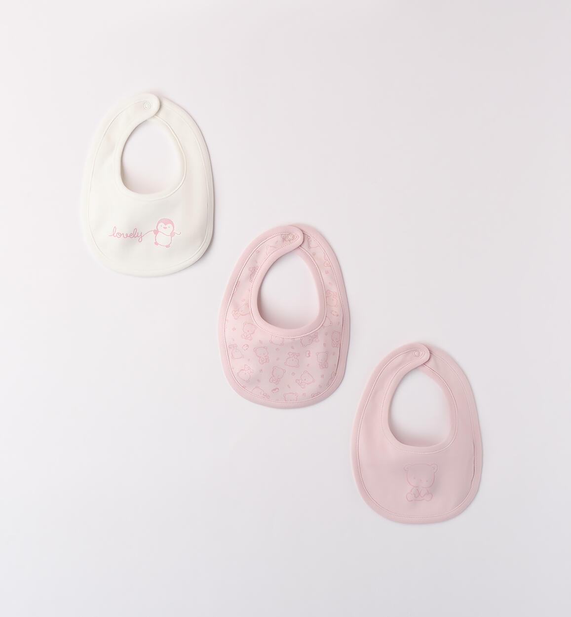 Set Bavette neonato ROSA iDO