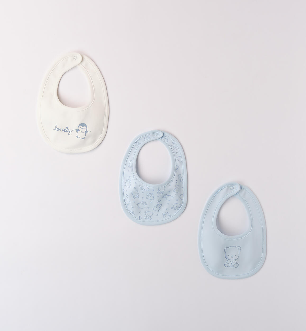 Set Bavette neonato AZZURRO iDO