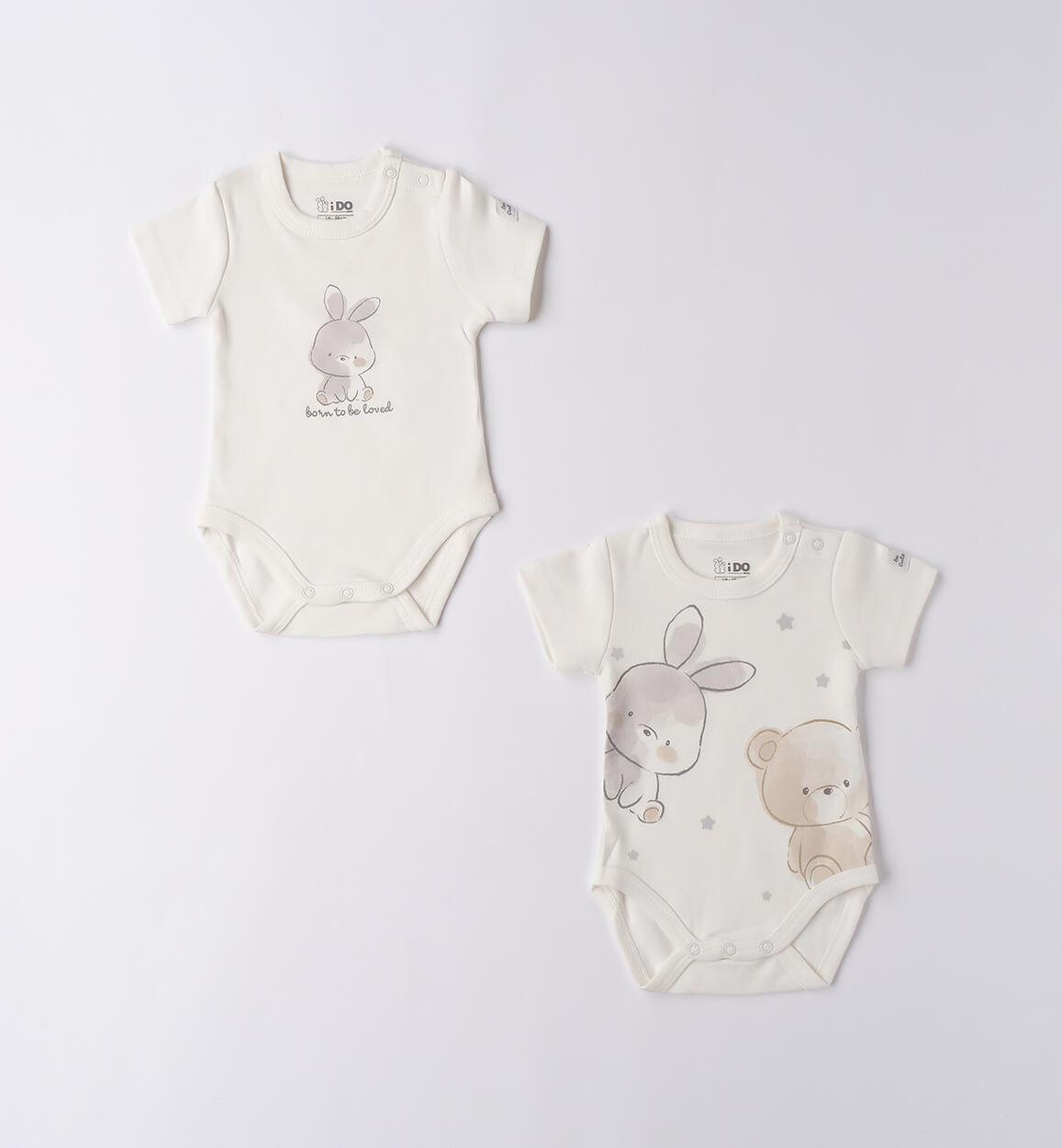 Set Body neonato manica corta PANNA iDO
