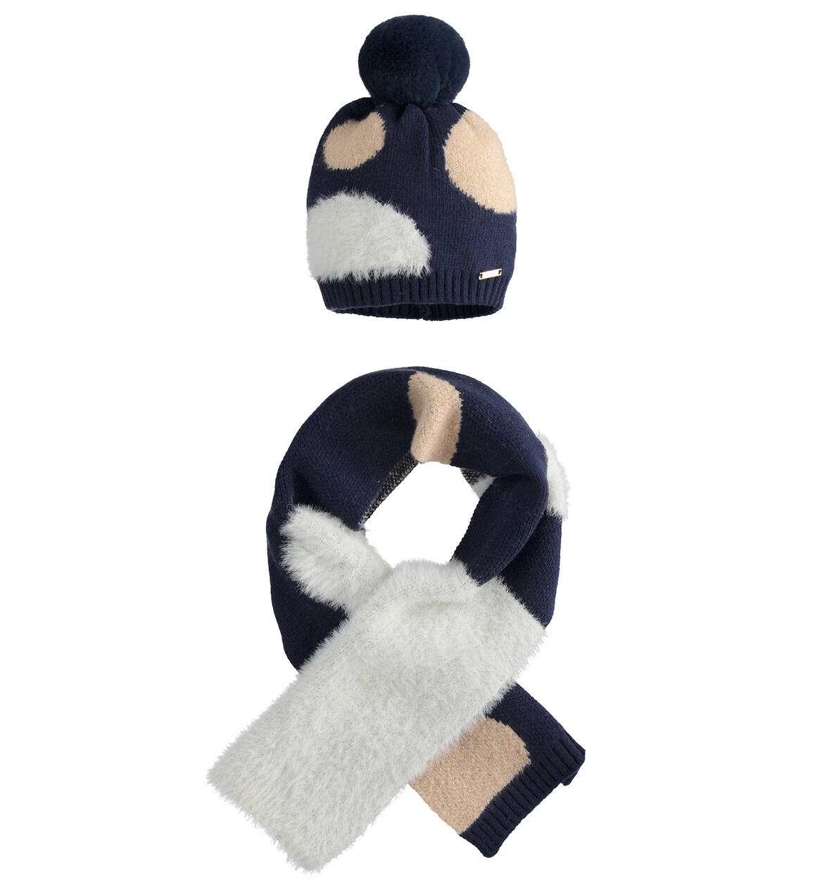 Sarabanda girl's hat and scarf set from 9 months to 8 years BLUE Sarabanda