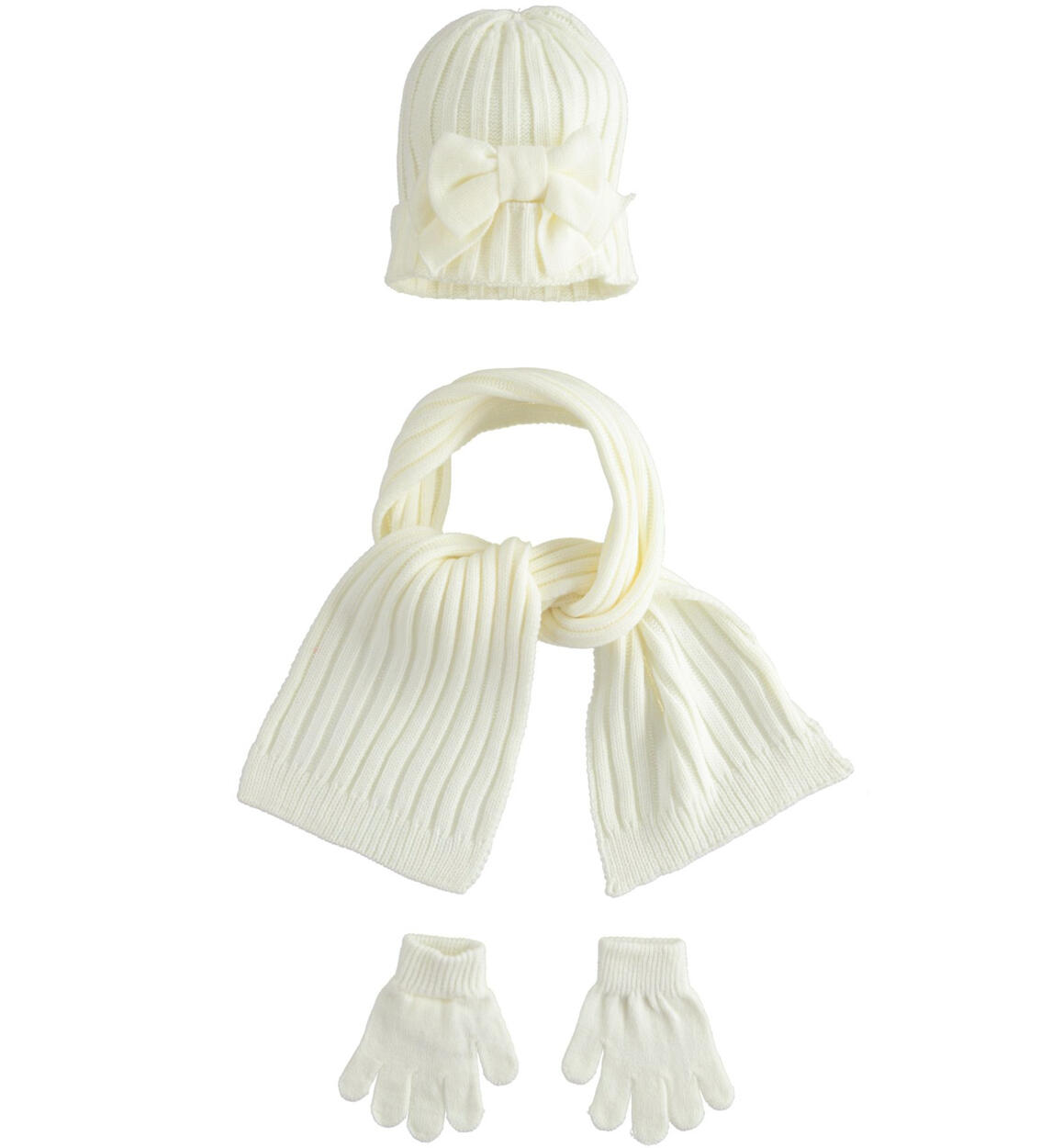 Kit consisting of hat, scarf and gloves for girls from 9 months to 8 years iDO CREAM iDO