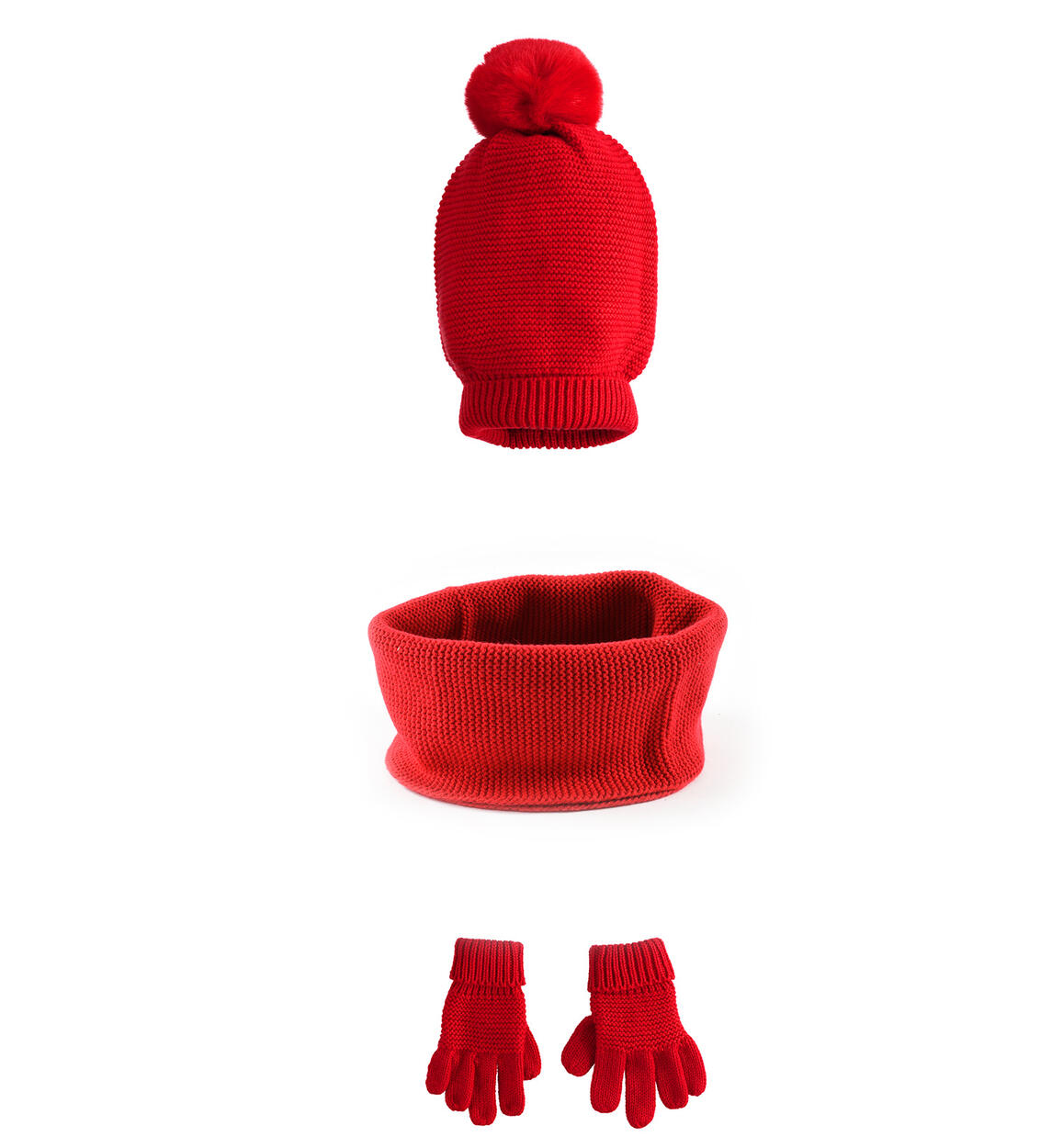 Sarabanda girl's hat, scarf and gloves set from 9 months to 8 years RED Sarabanda