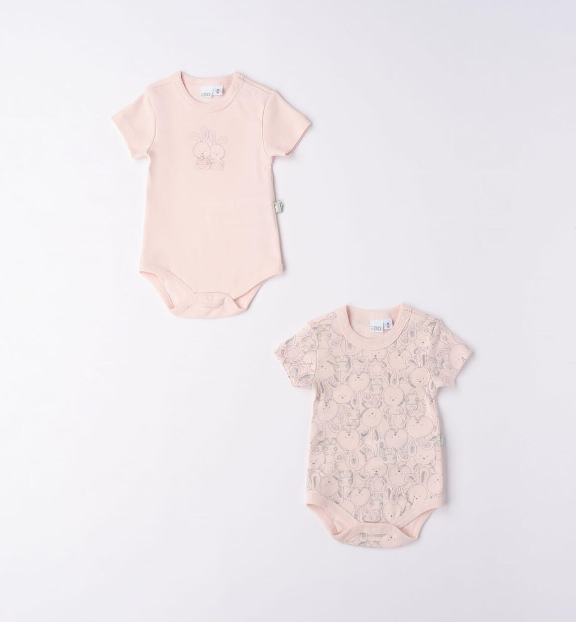 Set due body neonato manica corta ROSA iDO