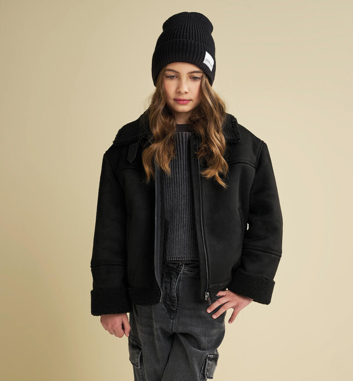 Shearling ragazza NERO iDO