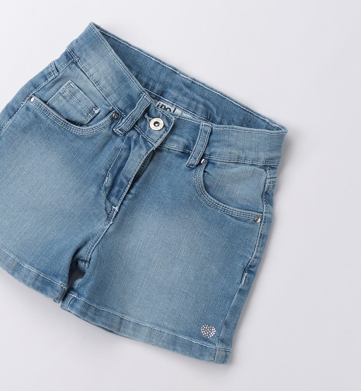 Shorts bambina iDO STONE WASHED CHIARO-7400 - 1594B53700