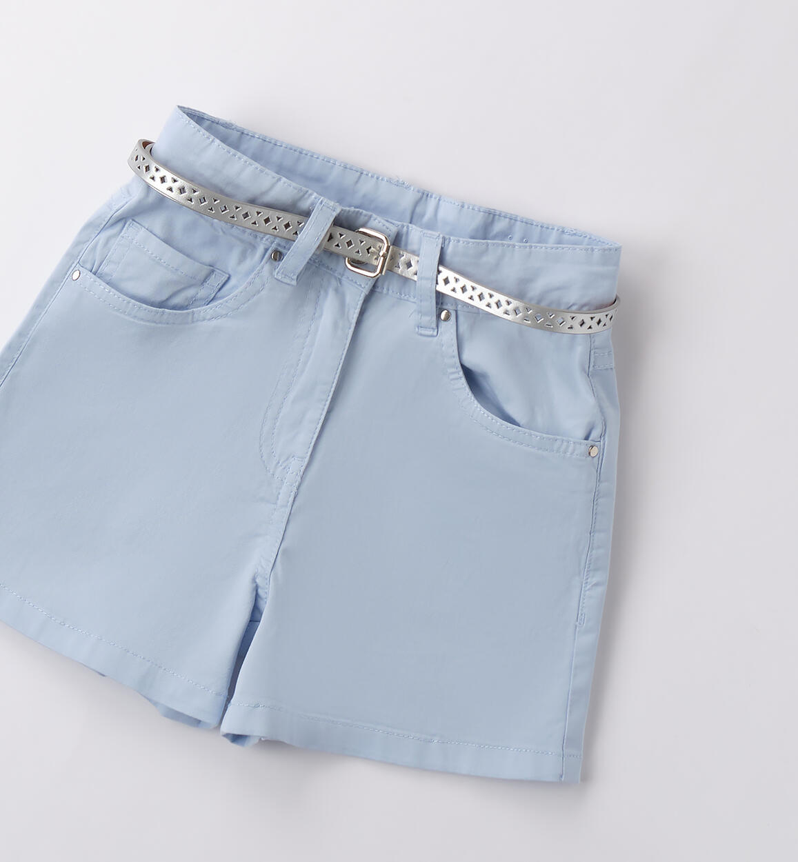 Shorts ragazza con cintura AZZURRO-3811 - 2574B879K1