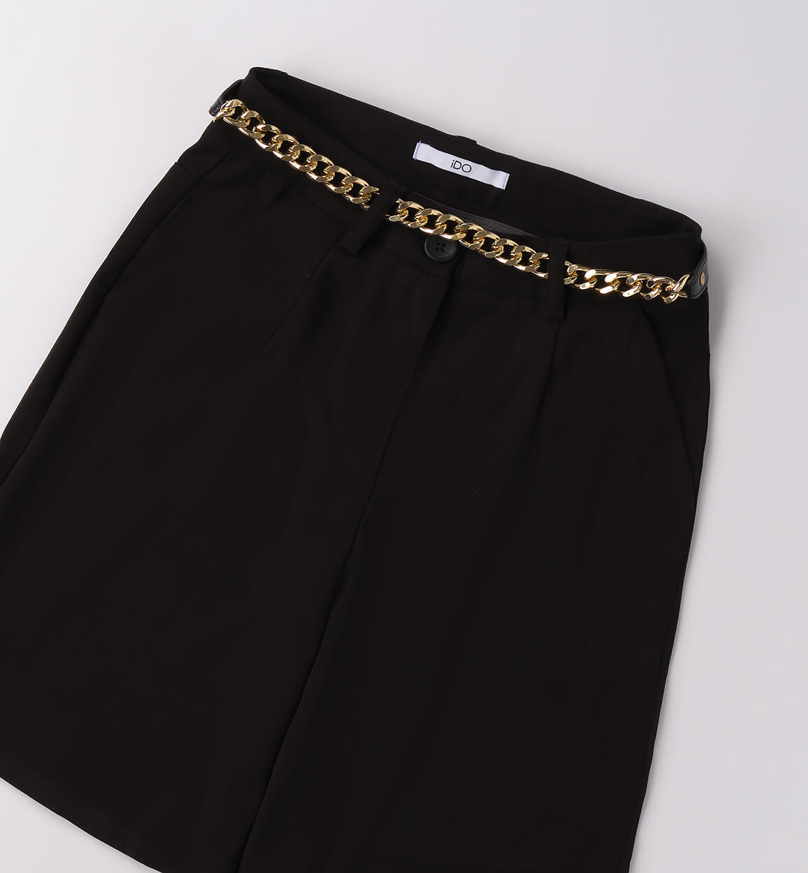Shorts ragazza con cintura NERO-0658 - 2574F879K1