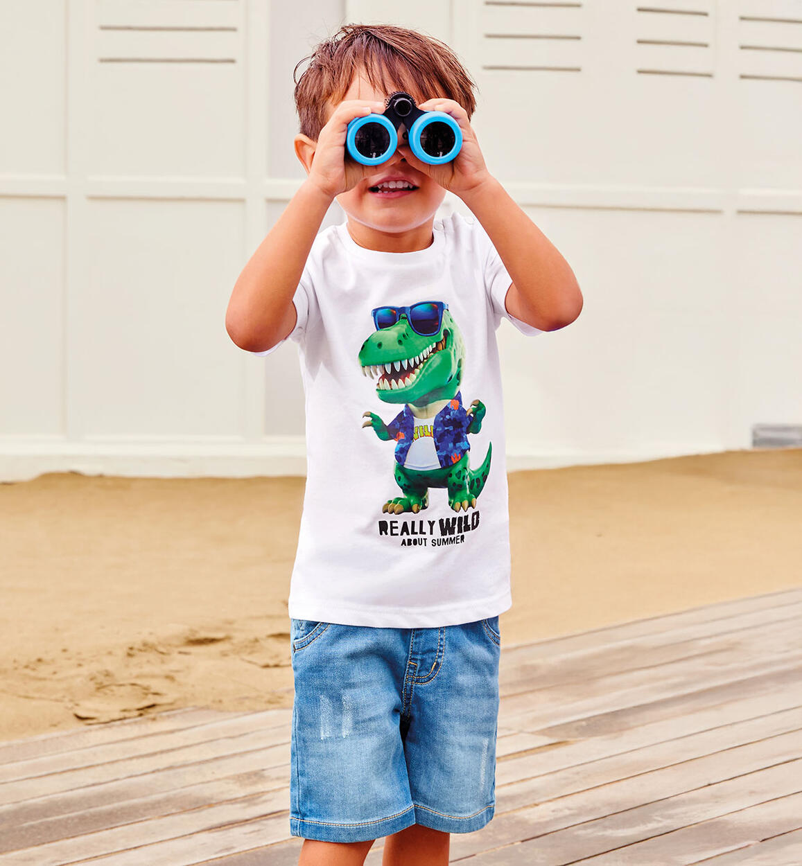 T-shir per bambino in cotone BIANCO iDO