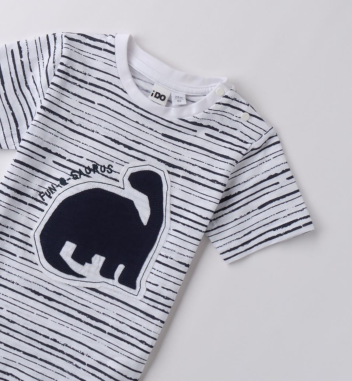 T-shirt a righe bambino BIANCO-BLU-6BQN - 1214B45500